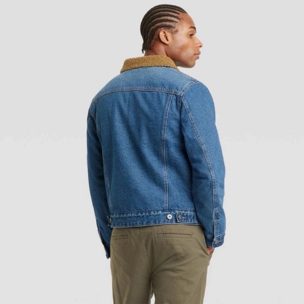 Goodfellow & Co Denim Jacket with Brown Sherpa Lining - Picture 2 of 7